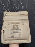 Genuine Leather Square Flat RFID Crossbody Bag (Predesigned- Just add your name)