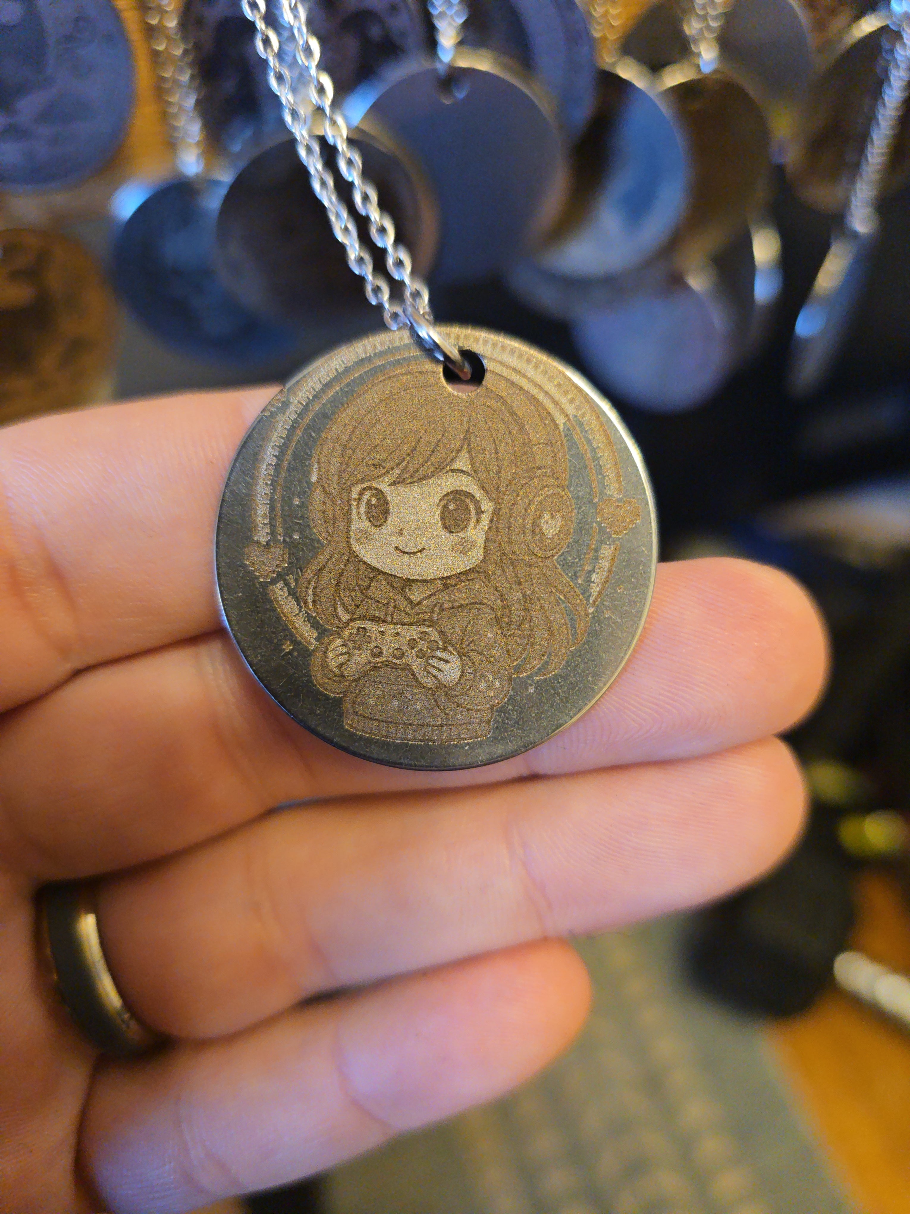 Custom Engraved Graphic Pendant Necklace
