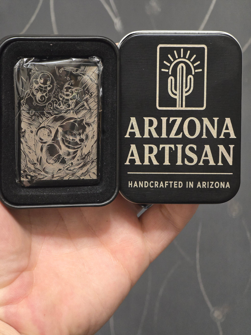 Custom Engraved Lighter and case