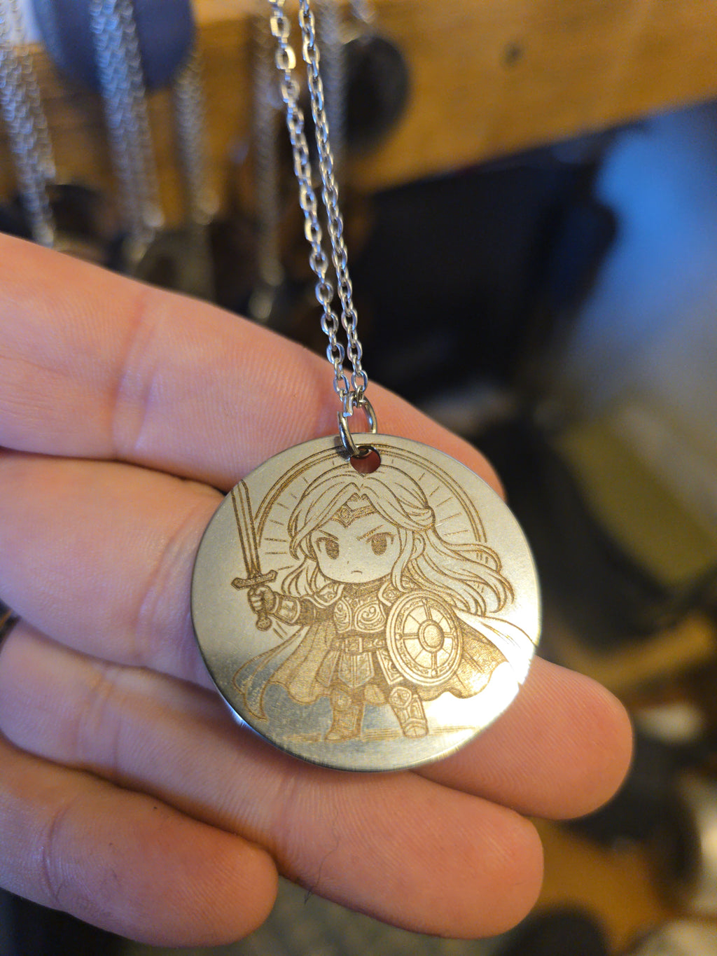 Custom Engraved Graphic Pendant Necklace