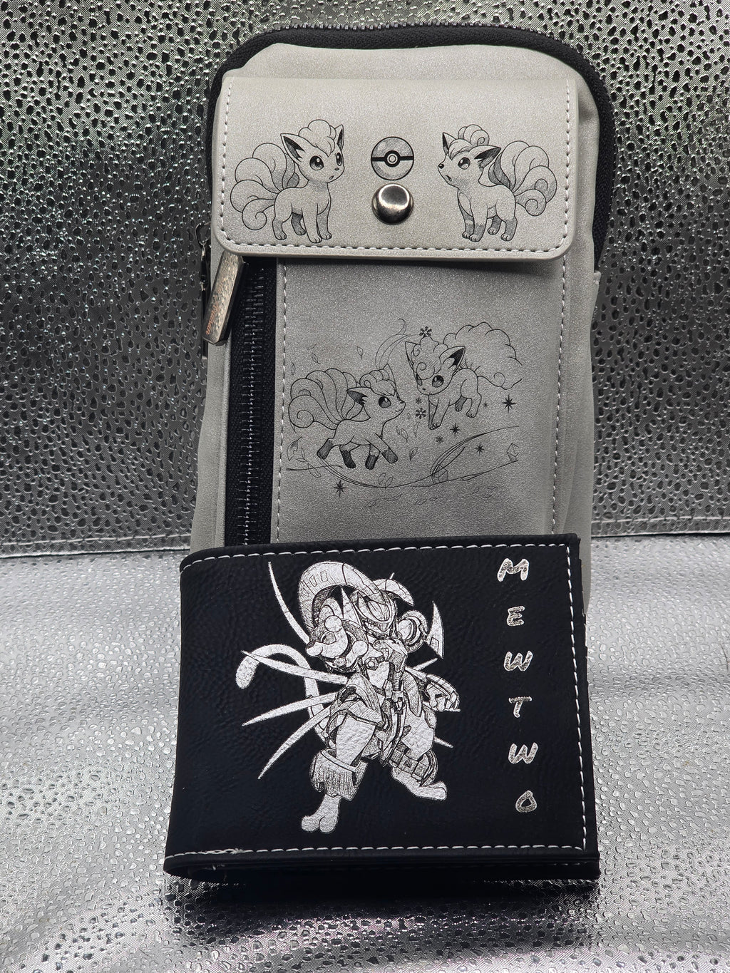 Personalized Leather Bifold / trifold Wallet w/ ID insert RFID