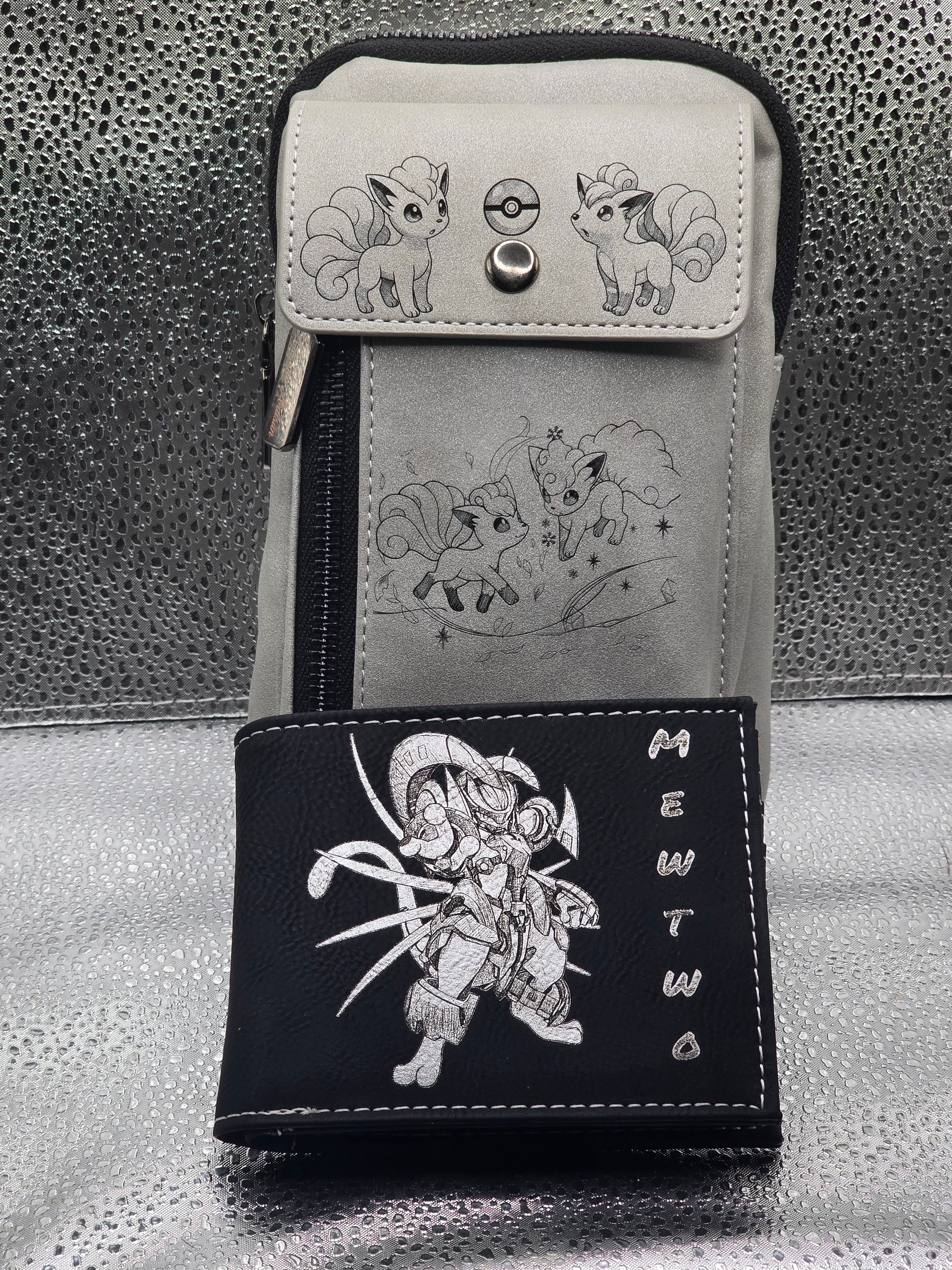 Personalized Leather Bifold / trifold Wallet w/ ID insert RFID