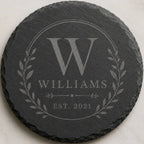 Custom engraved slate coasters, set of 4